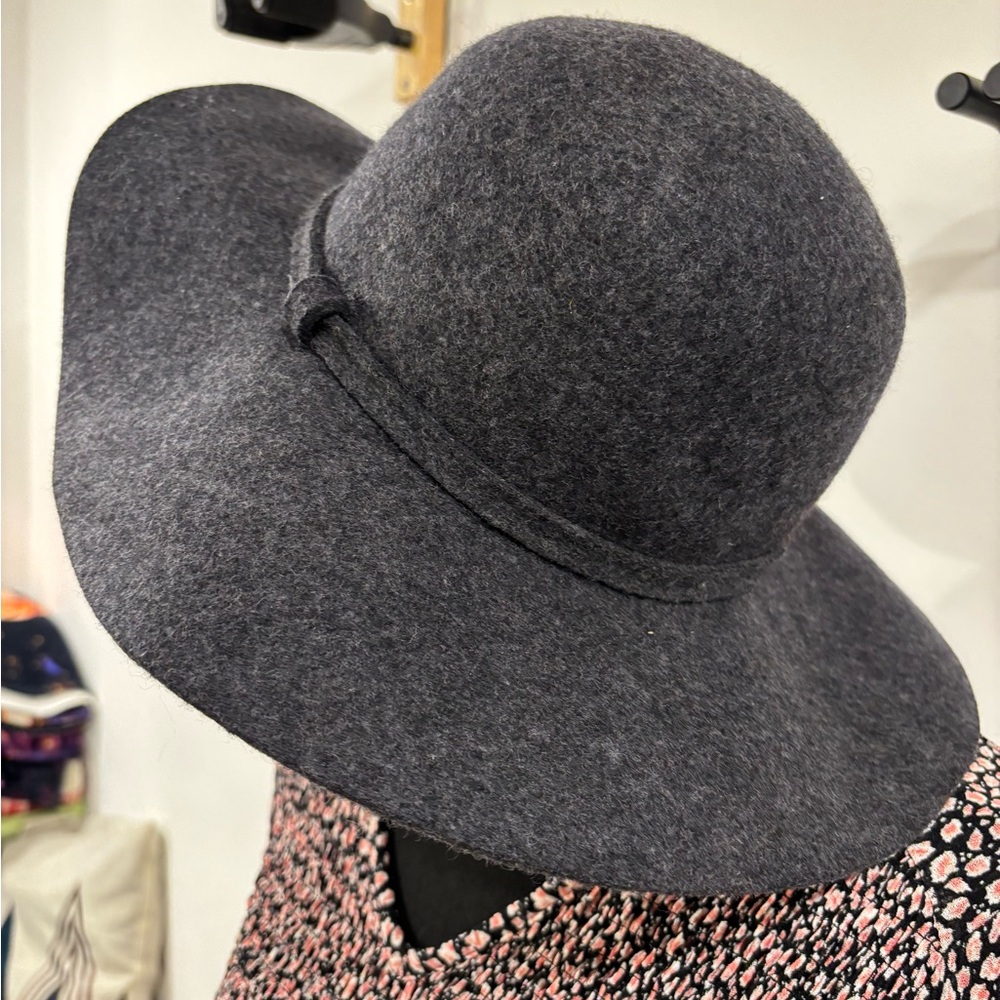 Deena & Ozzy Charcoal Wide-Brim Hat